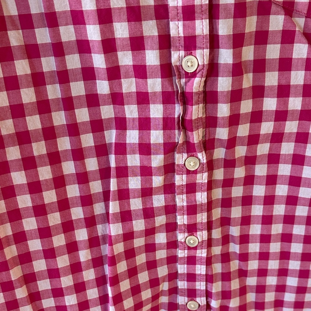 J. Crew Pink and White Plaid Shirt - Picture 3 of 4
